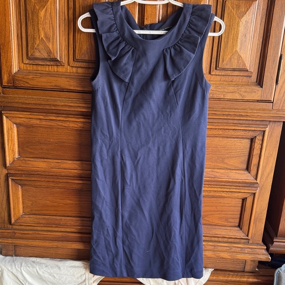 Banana Republic Midnight Blue Gathered Collar Dress - Picture 1 of 3